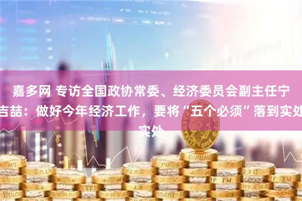 嘉多网 专访全国政协常委、经济委员会副主任宁吉喆：做好今年经济工作，要将“五个必须”落到实处