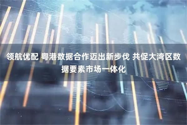 领航优配 粤港数据合作迈出新步伐 共促大湾区数据要素市场一体化